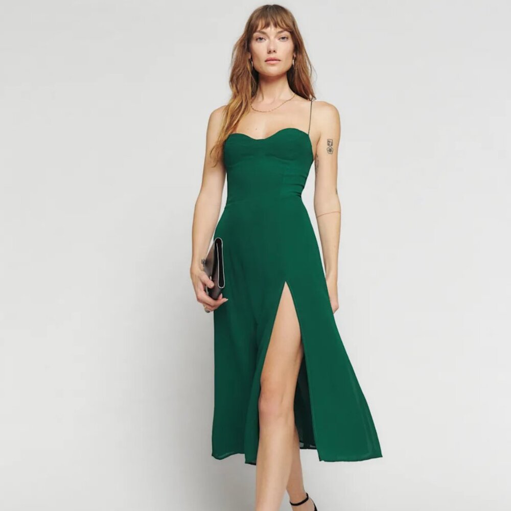 Reformation Juliette Dress Emerald Size 10